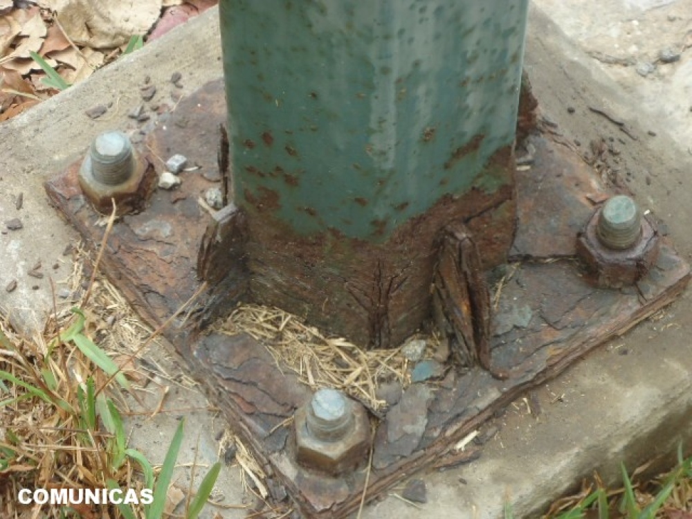 LAS COLUMNAS DE ALUMBRADO SE CAEN POR LA ORINA DE LOS PERROS