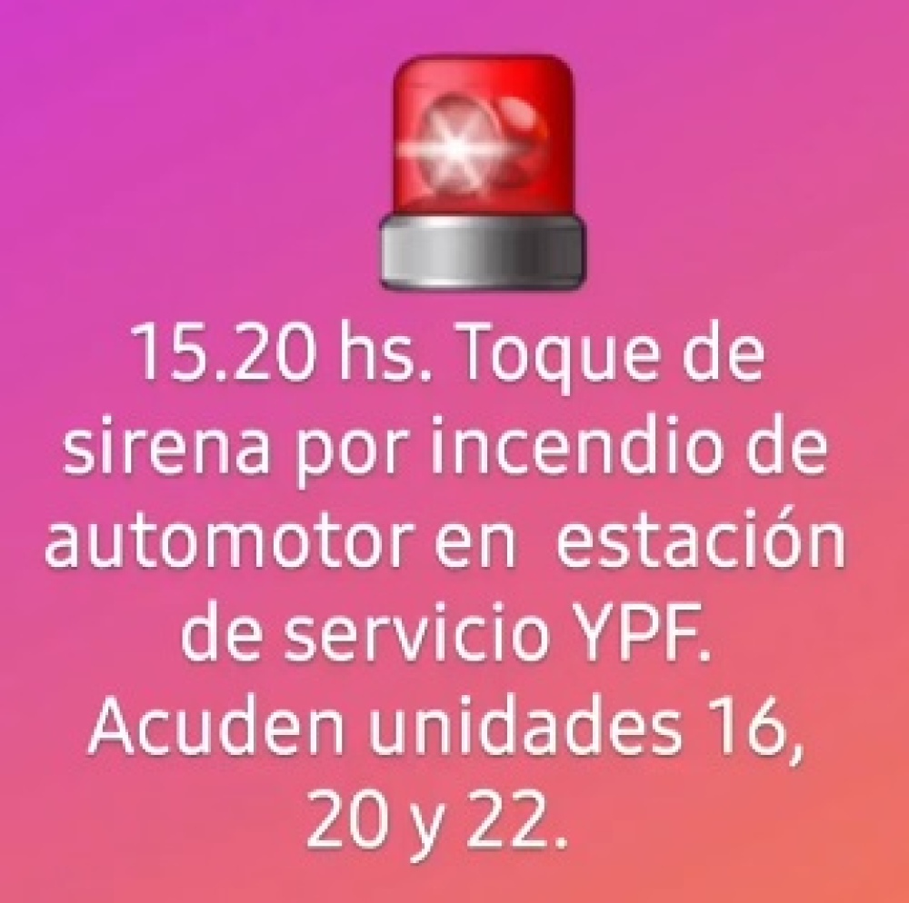 UN AUTO DE ARROYO CORTO SE INCENDIÓ EN LA YPF