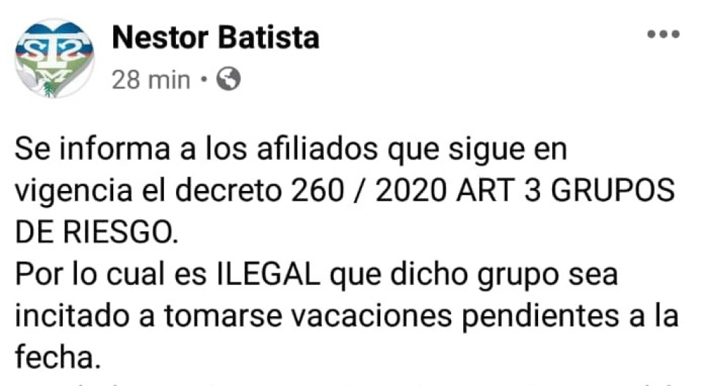 Vacaciones de los municipales con factor de riesgo ¿Conflicto en puerta?