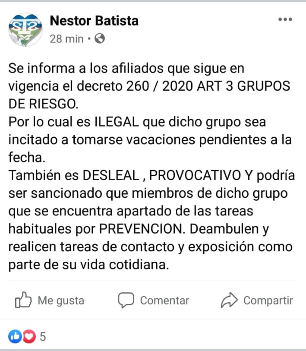 Vacaciones de los municipales con factor de riesgo ¿Conflicto en puerta?