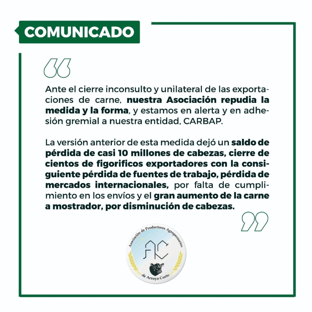 ”El costo de la carne es el 28% del valor de góndola. El resto está en la cadena comercial”