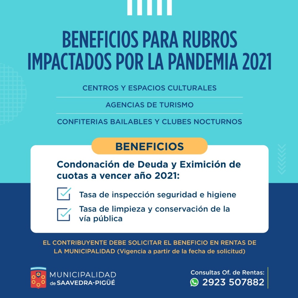 Beneficios para sectores afectados por la pandemia