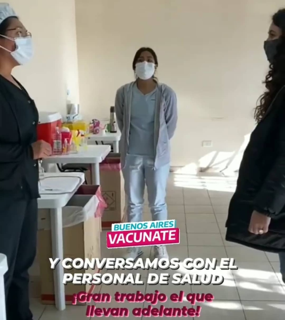 MARISOL MERQUEL VISITÓ LA POSTA DE VACUNACIÓN DE PIGÜÉ