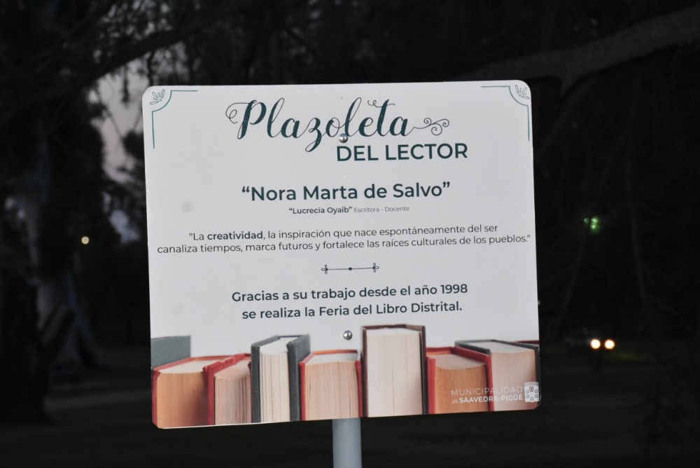 La plazoleta del lector ahora se denomina Nora Marta de Salvo