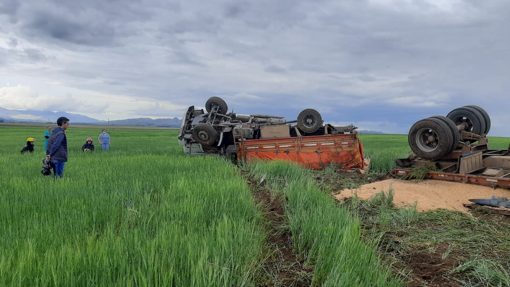 Un camionero falleció al volcar entre Dufaur y Tornquist