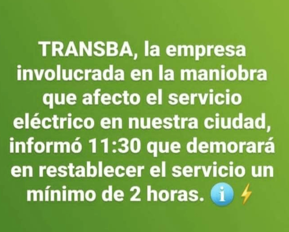 Corte de energía eléctrica