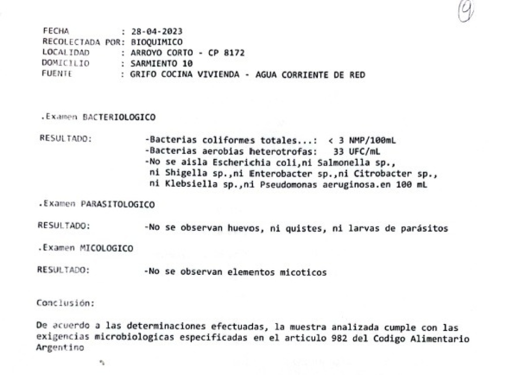 La sociedad de fomento de Arroyo Corto hizo analizar el agua de red y hay exceso de flúor