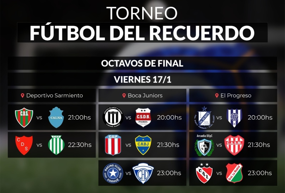 Hoy se juegan lo octavos de final del Torneo de Futbol del Recuerdo