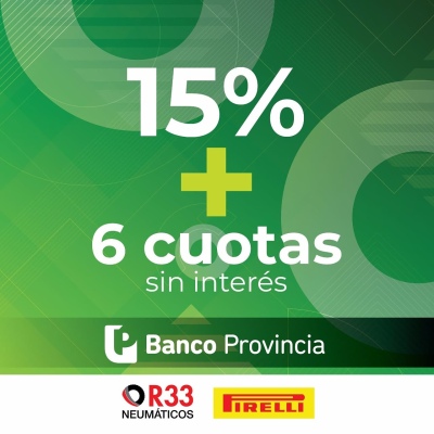 NUEVA PROMO BANCO PROVINCIA, PASA POR R33 NEUMÁTICOS