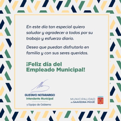 HOY ES EL DÍA DEL TRABAJADOR MUNICIPAL