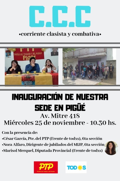 LA CCC INAUGURA SU SEDE EN PIGÜÉ