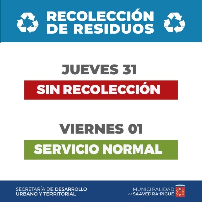 RECOLECCIÓN DE RESIDUOS PARA AÑO NUEVO