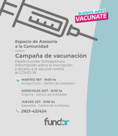 FUNDAR INFORMARÁ EN LAS LOCALIDADES SOBRE LA CAMPAÑA DE VACUNACIÓN