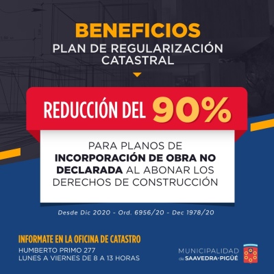 IMPORTANTES DESCUENTOS EN EL PLAN DE REGULARIZACIÓN CATASTRAL