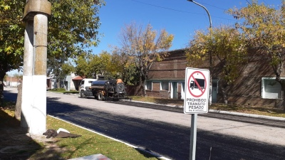 Goyena: asfaltan la avenida Aristóbulo del Valle