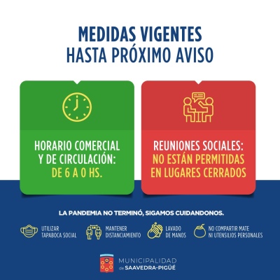 MEDIDAS VIGENTES HASTA PRÓXIMO AVISO