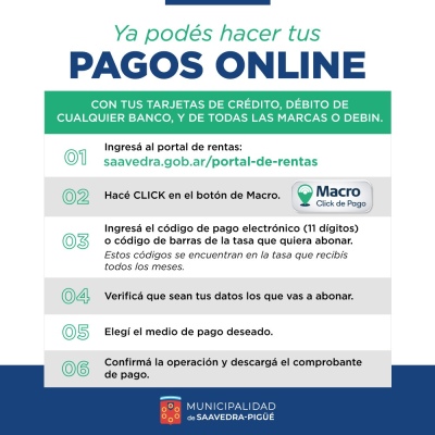 El municipio habilitó los pagos online