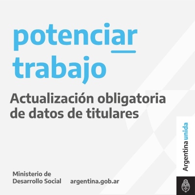 ACTUALIZACIÓN DE DATOS PARA EL “POTENCIAR TRABAJO”