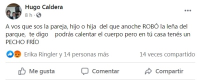 Sarmiento pide que le devuelvan su leña