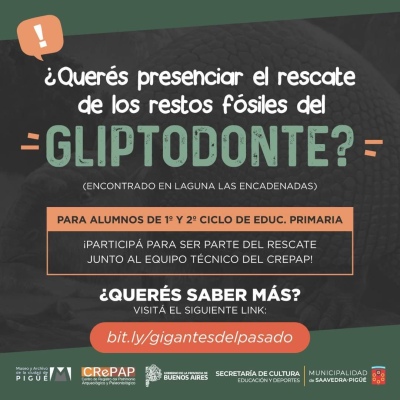 ¿Querés presenciar el rescate de los restos fósiles del Gliptodonte?