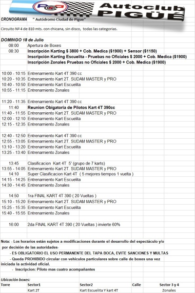 Este fin de semana Kart en el autódromo