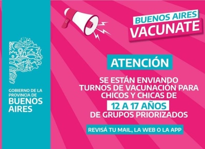 VACUNACIÓN CONTRA COVID: TURNOS PARA MENORES