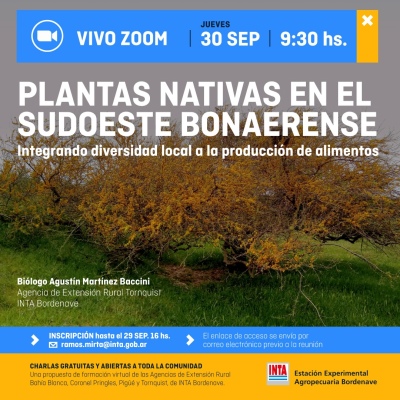 CHARLA ABIERTA SOBRE PLANTAS NATIVAS EN EL SUDOESTE BONAERENSE