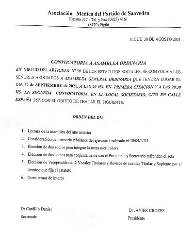 ASOCIACIÓN MÉDICA DEL PARTIDO DE SAAVEDRA