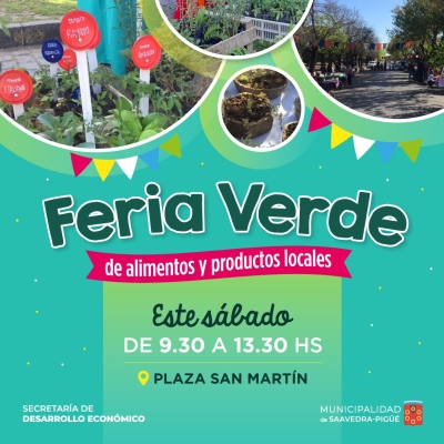 FERIA VERDE CONTINUARÁ ESTE SABADO EN NUEVO HORARIO DE 9.30 A 13.30hs.