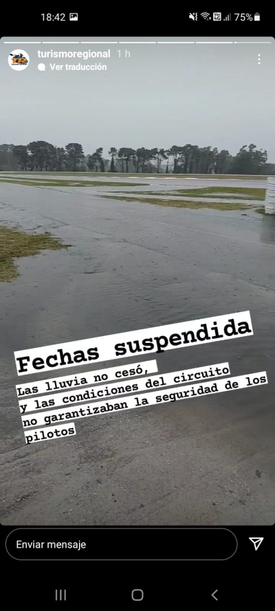 POR LA LLUVIA SUSPENDIDA LA ACTIVIDAD EN EL AUTODROMO