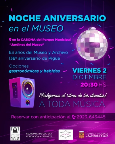 El museo de Pigüé tendrá fiesta de cumpleaños