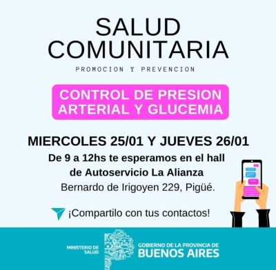 Controles de presión y glucemia