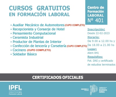 CFL 401: Una gran oportunidad de capacitación y trabajo