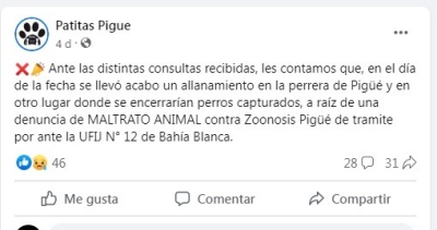 Patitas: "Lamentamos ver este hecho convertido en una contienda política"