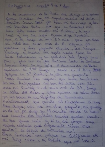 La vecina Norma Aguilar  hizo un descargo público por las casas de Espartillar: "doy por finalizada mi lucha"