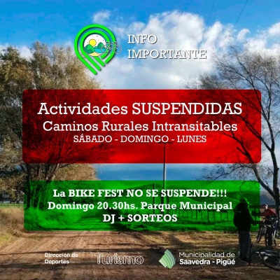 Ciclo Encuentro suspendido por el mal clima